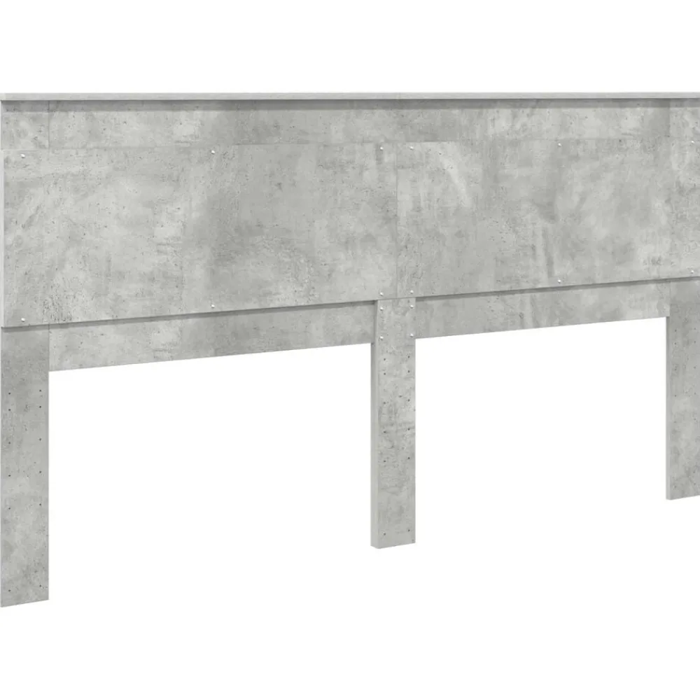 vidaXL Camas Y Accesorios-Cabecero con cabecera Gris Concreto 200 cm Madera contrachapada
