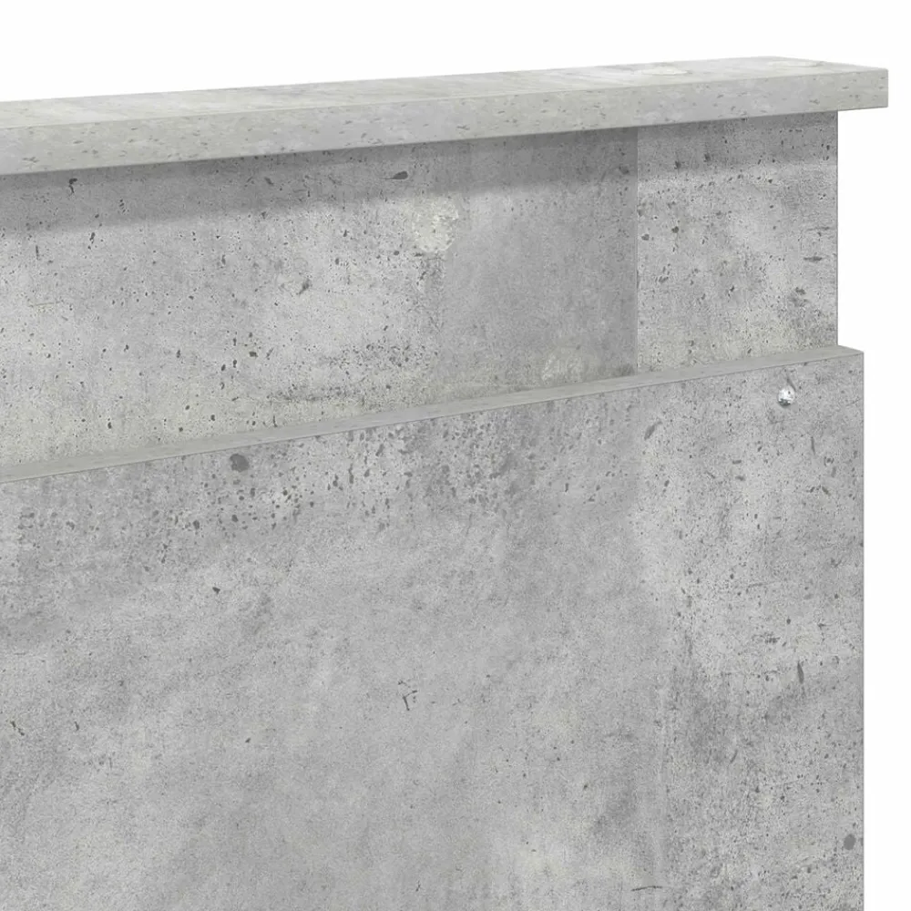 vidaXL Camas Y Accesorios-Cabecero con cabecera Gris Concreto 200 cm Madera contrachapada