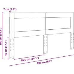vidaXL Camas Y Accesorios-Cabecero con cabecera Gris Concreto 200 cm Madera contrachapada