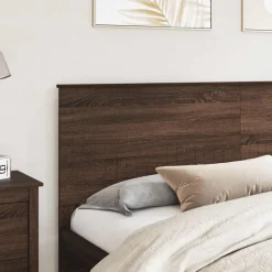 vidaXL Camas Y Accesorios-Cabecero con cabecera Roble Marrón 200 cm Madera contrachapada