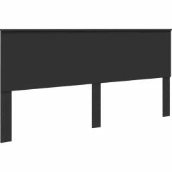 vidaXL Cabecero con cabecera Roble 200 cm Madera contrachapada Negro Clearance