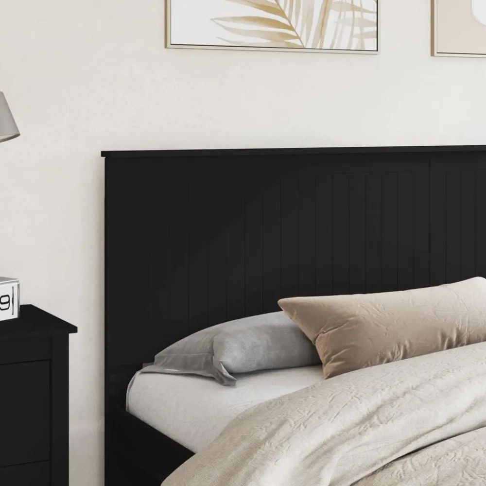 vidaXL Cabecero con cabecera Roble 200 cm Madera contrachapada Negro Clearance