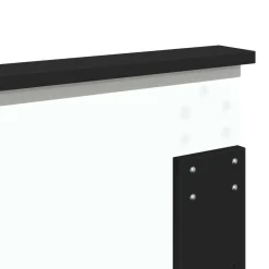 vidaXL Cabecero con cabecera Roble 200 cm Madera contrachapada Negro Clearance