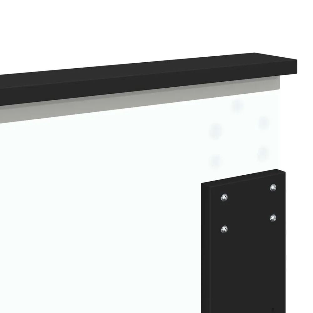 vidaXL Cabecero con cabecera Roble 200 cm Madera contrachapada Negro Clearance