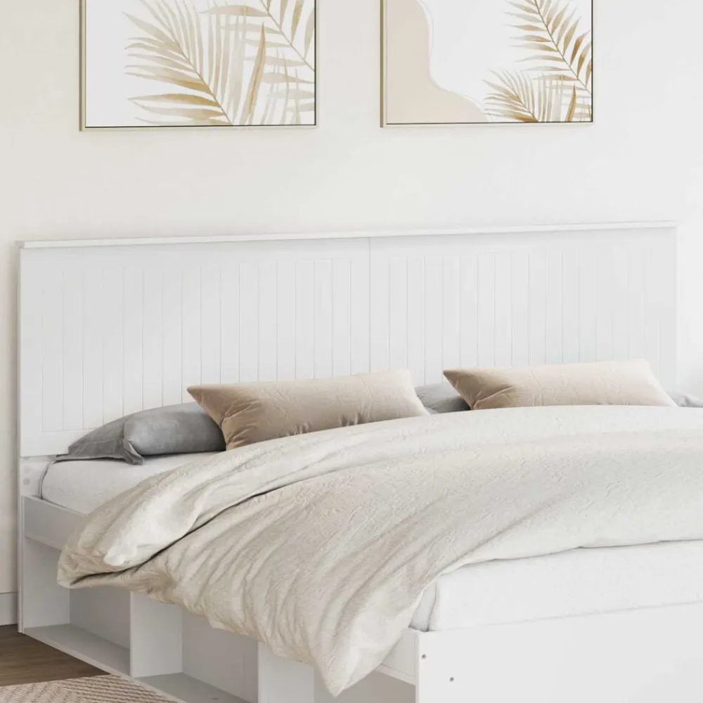 vidaXL Cabecero con cabecera 200 cm Madera contrachapada White Hot