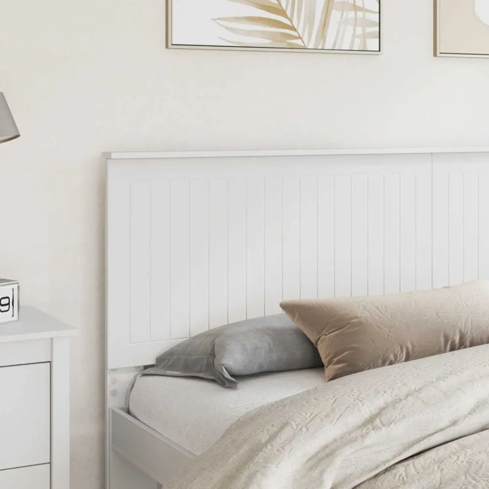 vidaXL Cabecero con cabecera 200 cm Madera contrachapada White Hot