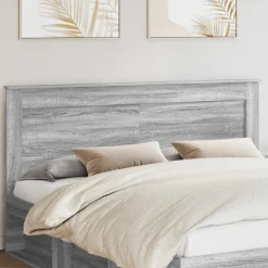 vidaXL Cabecero con cabecera 200 cm Madera contrachapada Gris sonoma Clearance
