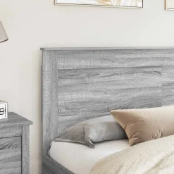 vidaXL Cabecero con cabecera 200 cm Madera contrachapada Gris sonoma Clearance
