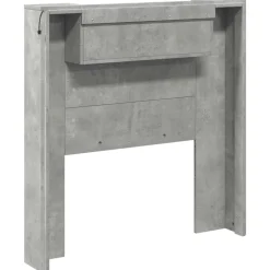 vidaXL Camas Y Accesorios-Cabecero con estante Gris Concreto 100 x 16,5 x 103,5 cm