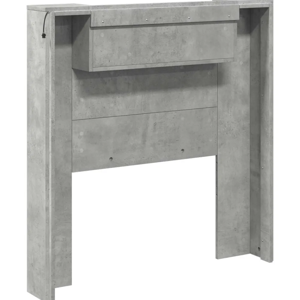 vidaXL Camas Y Accesorios-Cabecero con estante Gris Concreto 100 x 16,5 x 103,5 cm