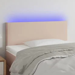 vidaXL Cabecero con LED cuero sintético color 80x5x78/88 cm Capuchino Clearance