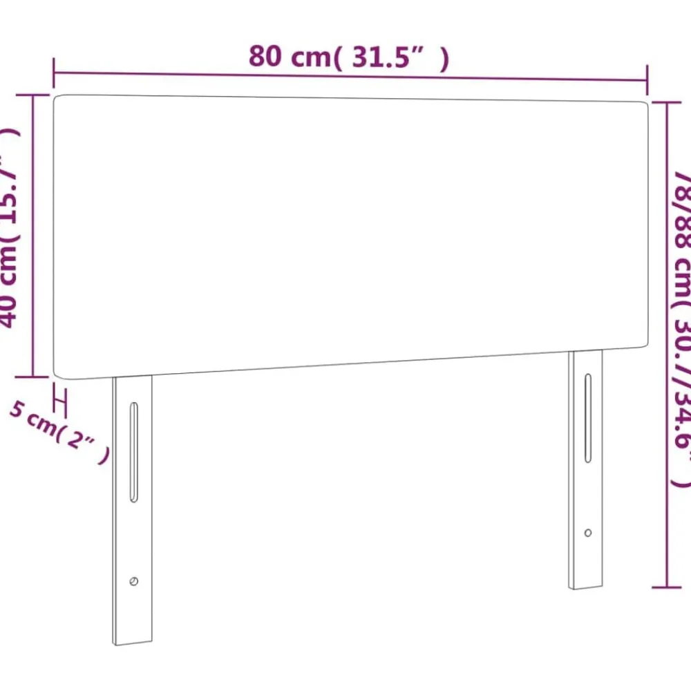vidaXL Cabecero con LED cuero sintético color 80x5x78/88 cm Capuchino Clearance