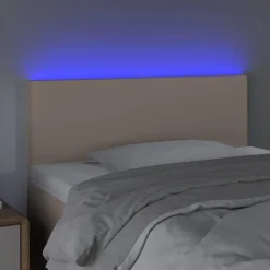 vidaXL Cabecero con LED cuero sintético color 80x5x78/88 cm Capuchino Clearance