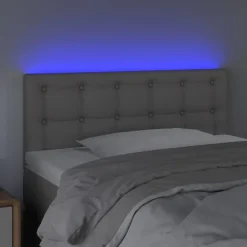 vidaXL Cabecero con LED cuero sintético 80x5x78/88 cm Gris Discount
