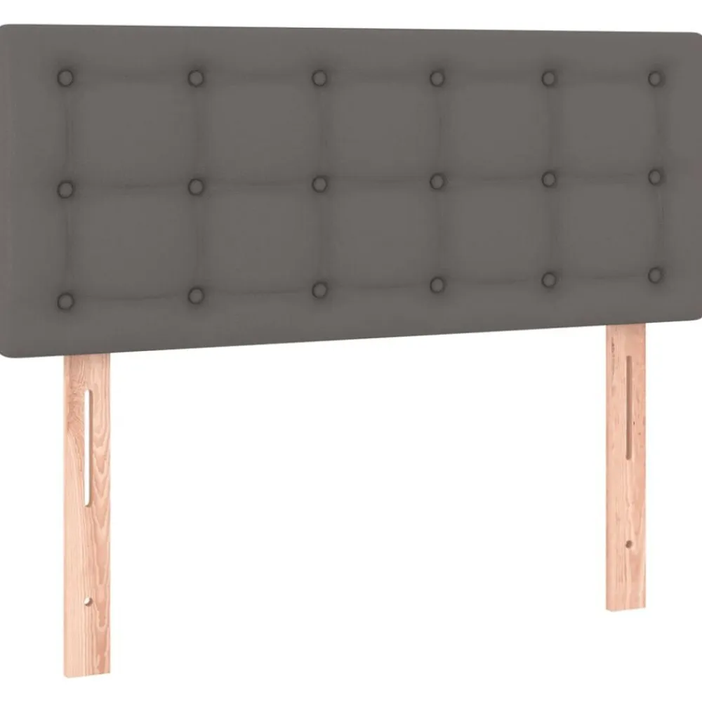 vidaXL Cabecero con LED cuero sintético 80x5x78/88 cm Gris Discount