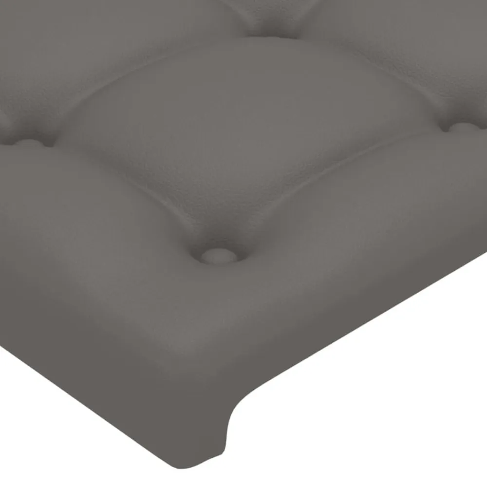 vidaXL Cabecero con LED cuero sintético 80x5x78/88 cm Gris Discount