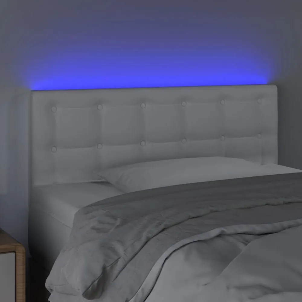 vidaXL Cabecero con LED cuero sintético 80x5x78/88 cm Blanco
