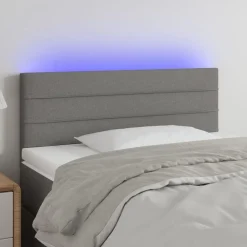 vidaXL Cabecero con LED de tela 80x5x78/88 cm Gris oscuro Best