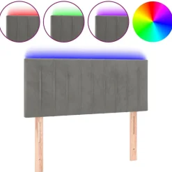 vidaXL Camas Y Accesorios-Cabecero con LED de terciopelo 80x5x78/88 cm