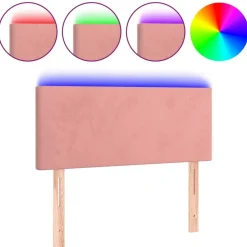 vidaXL Cabecero con LED de terciopelo 80x5x78/88 cm Rosa Discount