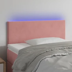 vidaXL Cabecero con LED de terciopelo 80x5x78/88 cm Rosa Discount