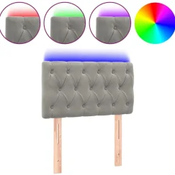 vidaXL Cabecero con LED de terciopelo 80x7x78/88 cm Gris claro Sale