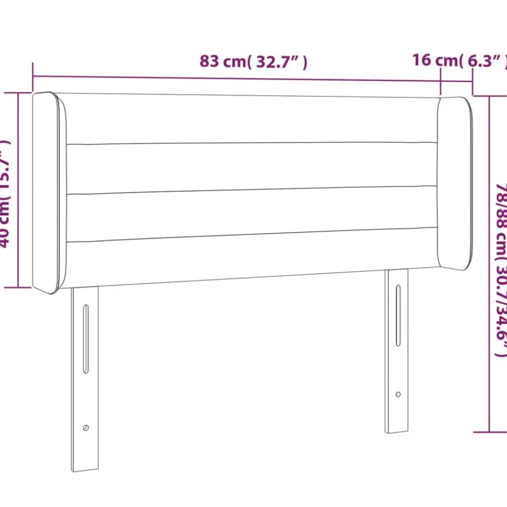 vidaXL Cabecero con LED de terciopelo 83x16x78/88 cm Gris claro Discount
