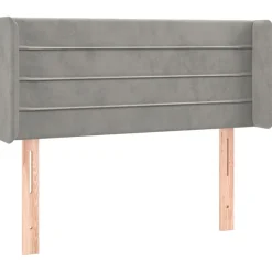 vidaXL Cabecero con LED de terciopelo 83x16x78/88 cm Gris claro Discount