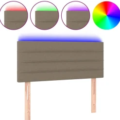 vidaXL Camas Y Accesorios-Cabecero con LED de tela gris taupe 80x5x78/88 cm