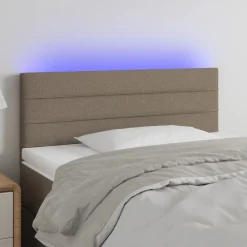 vidaXL Camas Y Accesorios-Cabecero con LED de tela gris taupe 80x5x78/88 cm
