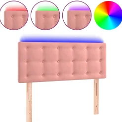 vidaXL Cabecero con LED de terciopelo 80x5x78/88 cm Rosa Clearance