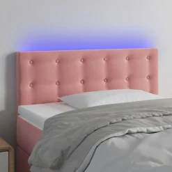 vidaXL Cabecero con LED de terciopelo 80x5x78/88 cm Rosa Clearance