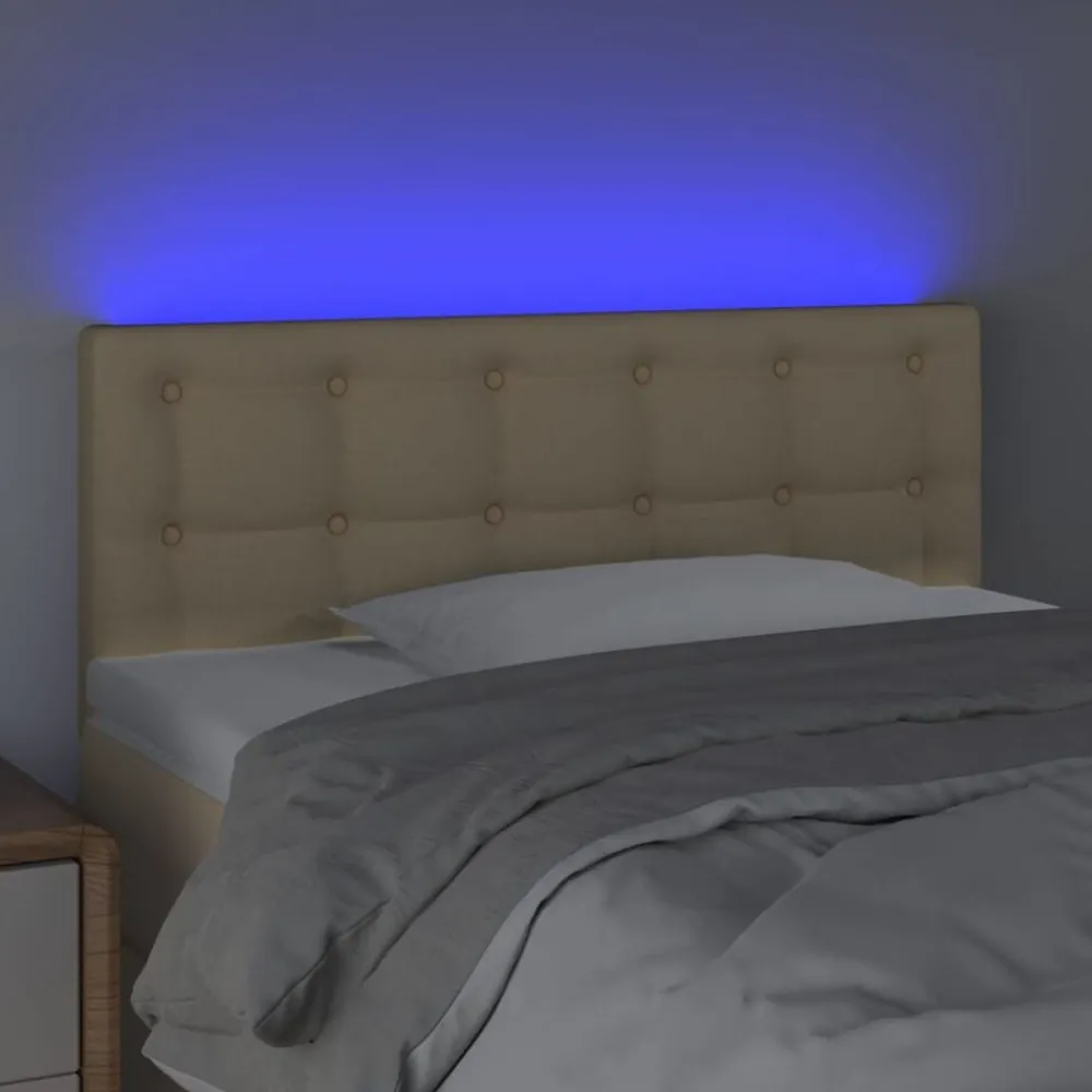 vidaXL Cabecero con LED de tela color 80x5x78/88 cm Crema Outlet