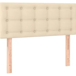vidaXL Cabecero con LED de tela color 80x5x78/88 cm Crema Outlet