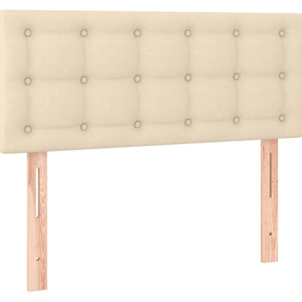 vidaXL Cabecero con LED de tela color 80x5x78/88 cm Crema Outlet