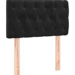 vidaXL Cabecero con LED de terciopelo 80x7x78/88 cm Negro