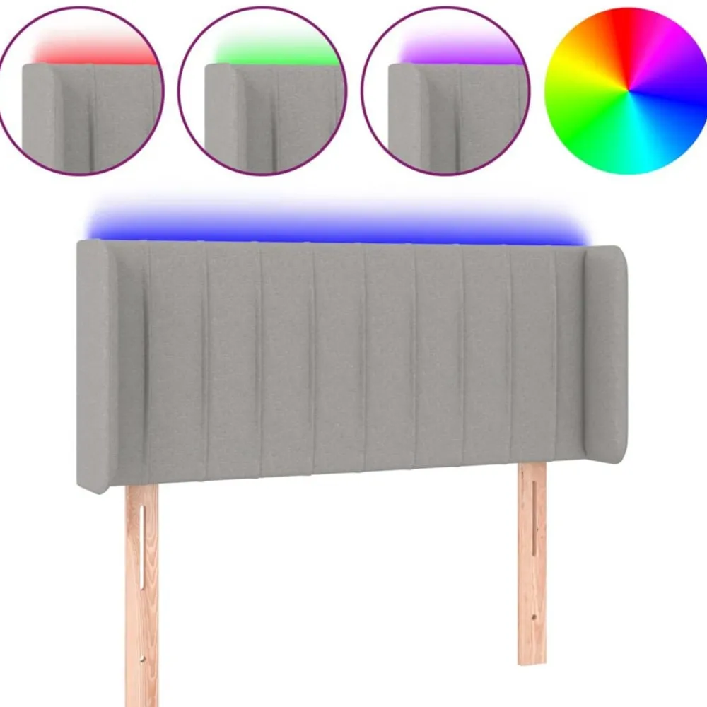 vidaXL Camas Y Accesorios-Cabecero con LED de tela 83x16x78/88 cm