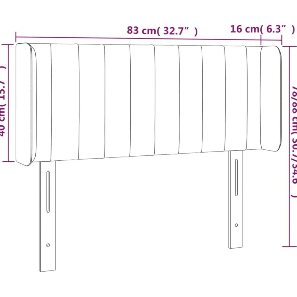 vidaXL Camas Y Accesorios-Cabecero con LED de tela 83x16x78/88 cm