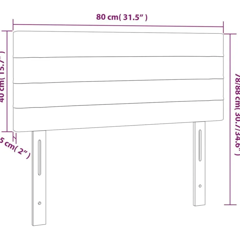 vidaXL Cabecero con LED de tela color 80x5x78/88 cm Crema Best