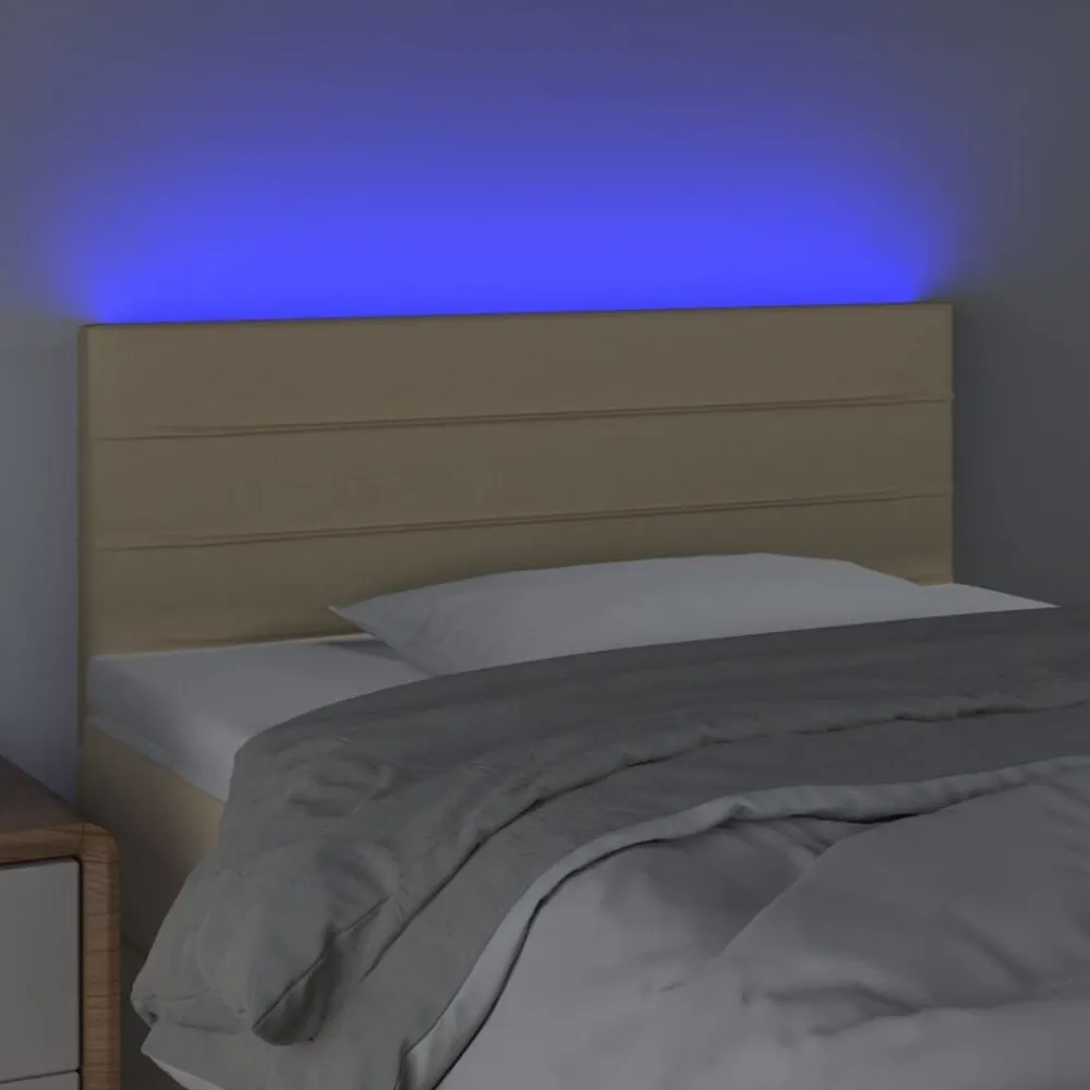 vidaXL Cabecero con LED de tela color 80x5x78/88 cm Crema Best