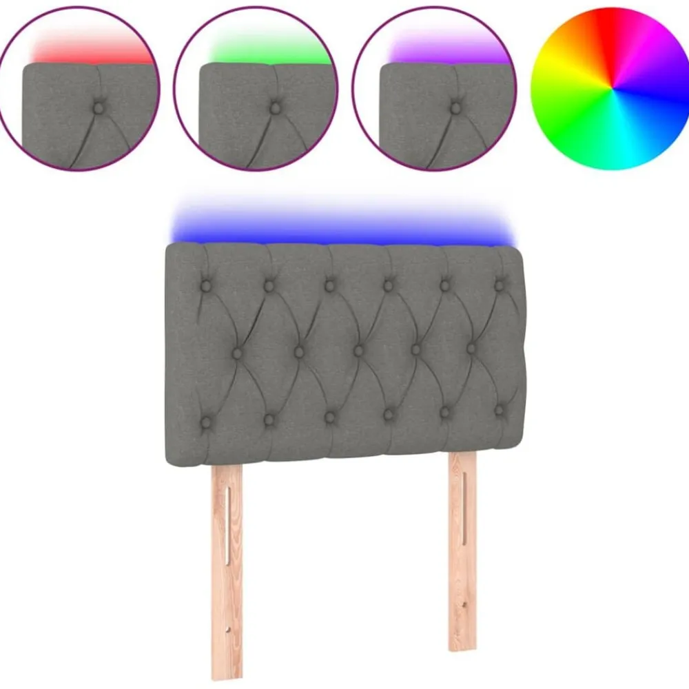 vidaXL Camas Y Accesorios-Cabecero con LED de tela 80x7x78/88 cm