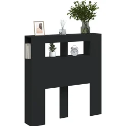 vidaXL Cabecero con LED madera de ingeniería 100x18,5x103,5 cm Negro Outlet