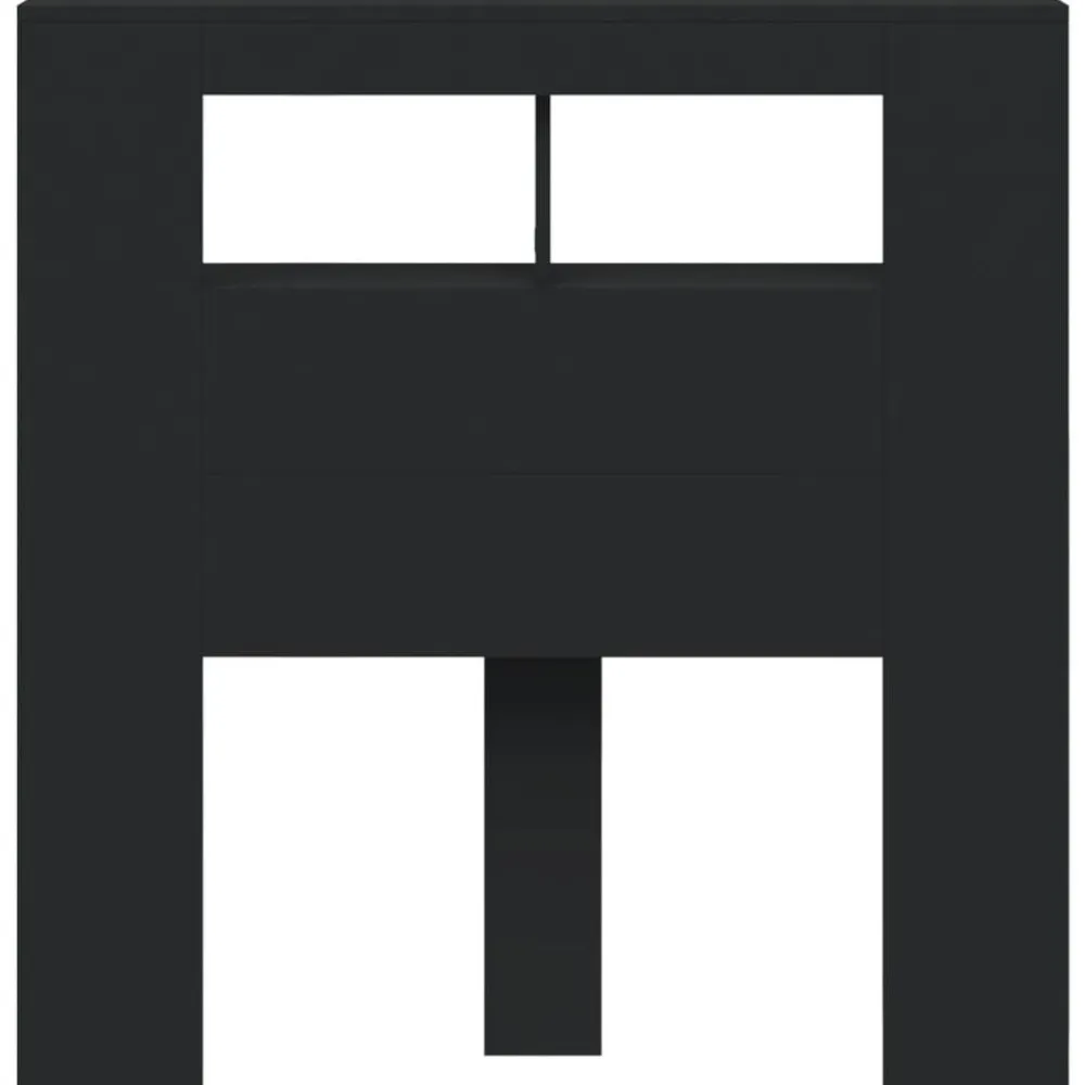 vidaXL Cabecero con LED madera de ingeniería 100x18,5x103,5 cm Negro Outlet