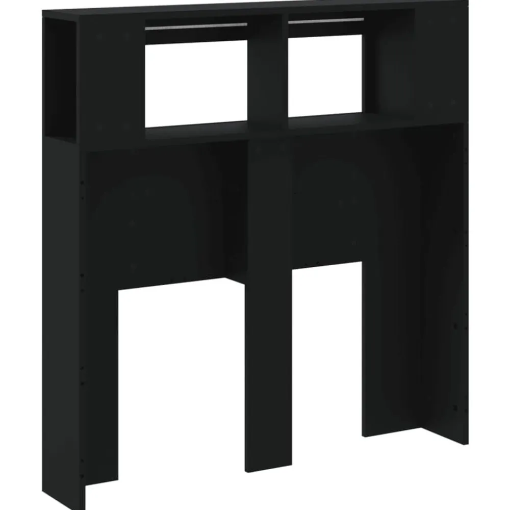 vidaXL Cabecero con LED madera de ingeniería 100x18,5x103,5 cm Negro Outlet