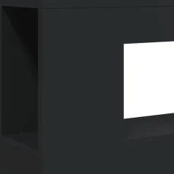 vidaXL Cabecero con LED madera de ingeniería 100x18,5x103,5 cm Negro Outlet