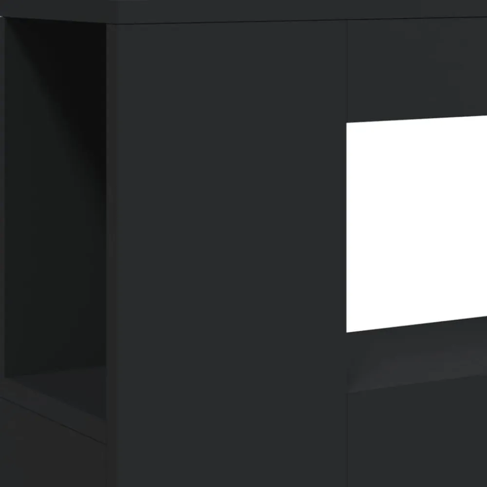 vidaXL Cabecero con LED madera de ingeniería 100x18,5x103,5 cm Negro Outlet