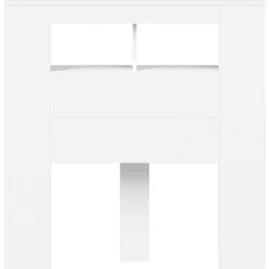 vidaXL Cabecero con LED madera de ingeniería 100x18,5x103,5 cm Blanco Discount