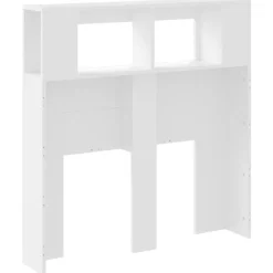 vidaXL Cabecero con LED madera de ingeniería 100x18,5x103,5 cm Blanco Discount