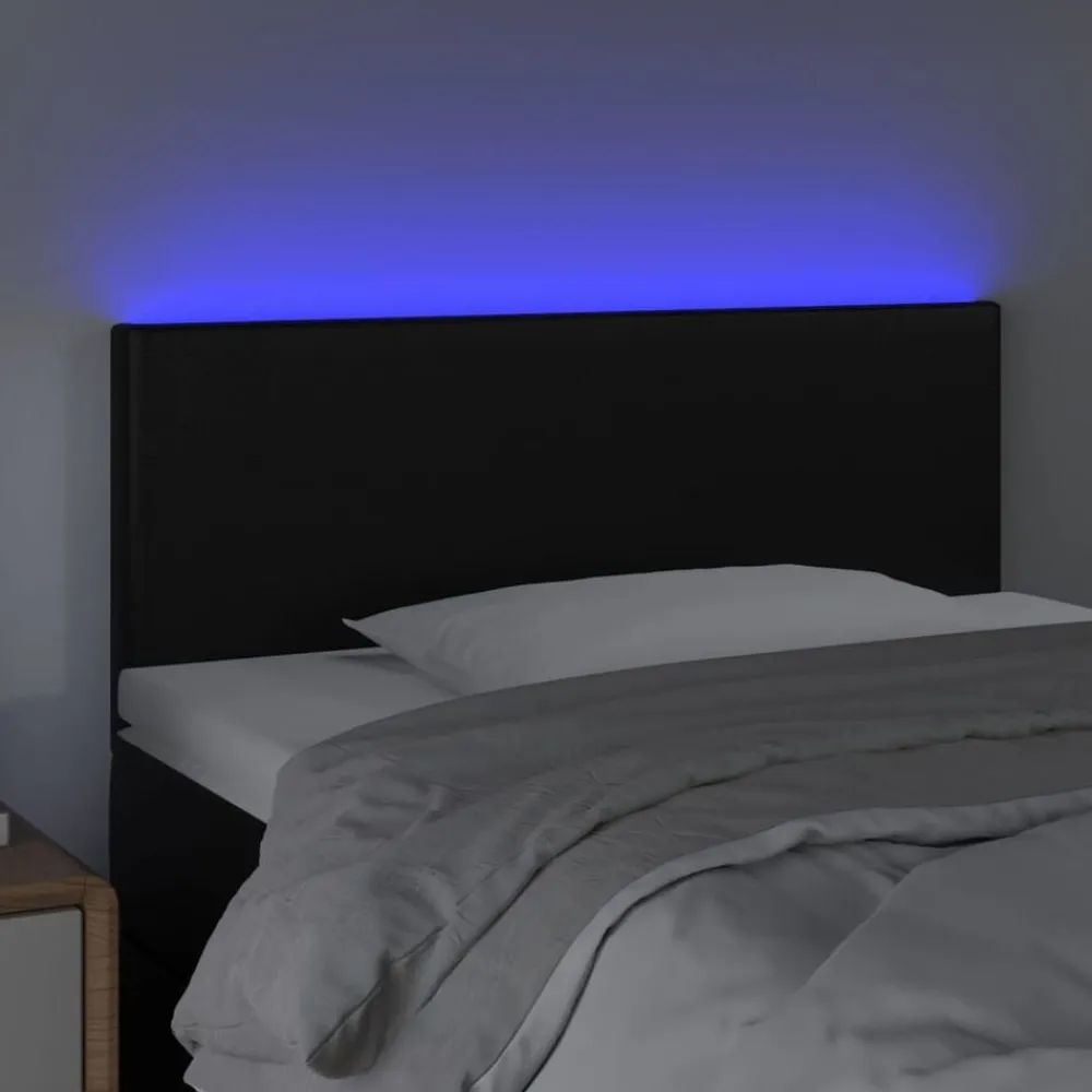 vidaXL Cabecero con luces LED cuero sintético 80x5x78/88 cm Negro Discount