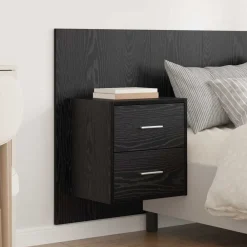 vidaXL Cabecero con Mueble 3 pcs Madera de ingeniería Roble negro New